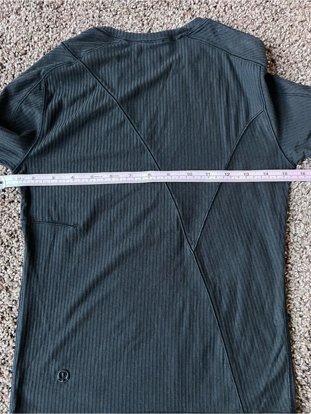 lululemon athletica Black Ribbed Short Sleeve Top